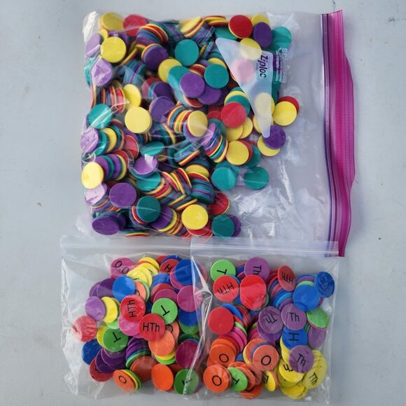 Lakeshore Foam Place Value Disks Discs Counters Educational Math Manipulatives T - Picture 1 of 6